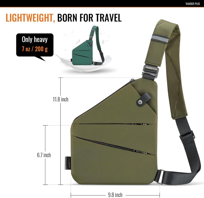 WANDER PLUS ® Anti Theft Crossbody Travel Bag for Women Men, Multi-Pocket Crossbody Bag, Slim Sling Bag with Adjustable Strap - Image 4